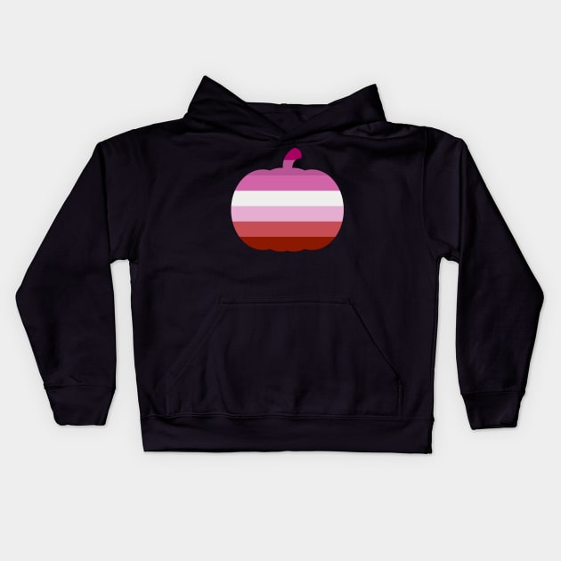 Halloween Pumpkin LGBT Flag Lipstick Lesbian Kids Hoodie by aaallsmiles